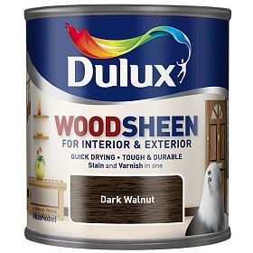 Лак-морилка на водной основе Dulux Woodsheen полуматовый Dark Walnut (темный орех) (0,25л)